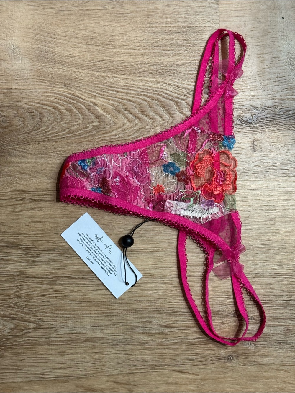 NEW For Love & Lemons Delicate Floral Lace Thong Size L Set of 3 - Picture 9 of 11
